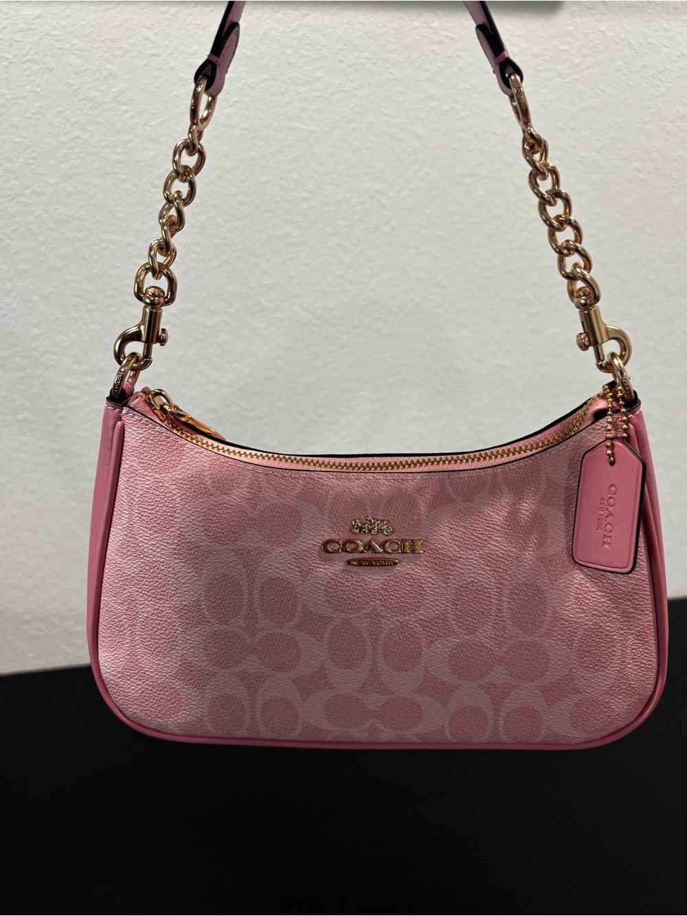 Coach Pink Signature Teri Shoulder Bag - Picture 7 of 9